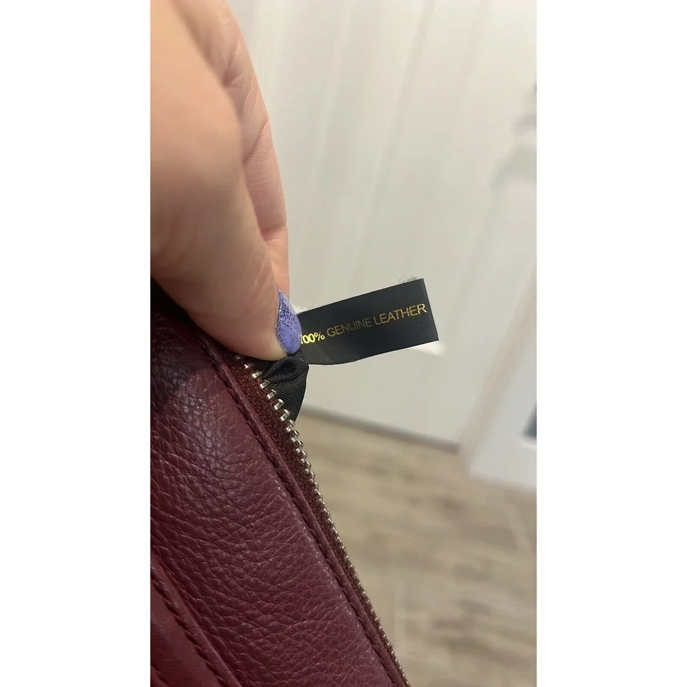 Rebecca Minkoff Crossbody Purse Leather Silver‎ Hardware Burgundy Color Bag